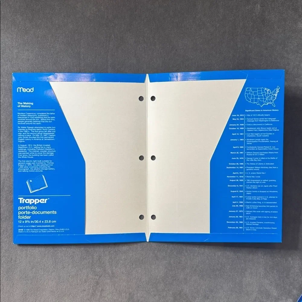 Mead Vintage Trapper Keeper Portfolio 2 Pocket 3 Hole Folder Set of 6 U.S.A Made